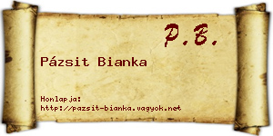 Pázsit Bianka névjegykártya