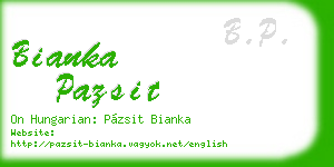 bianka pazsit business card