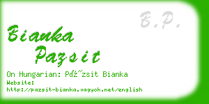 bianka pazsit business card